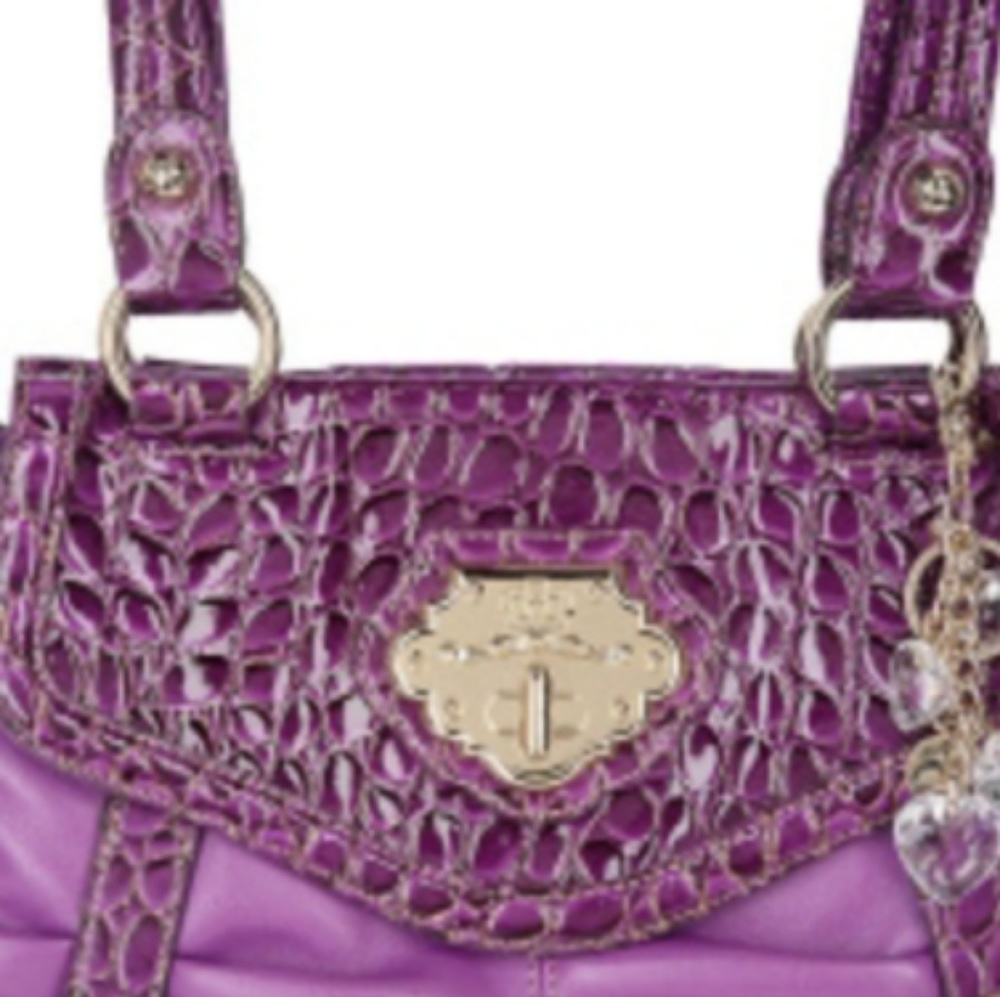 Kathy Van Zeeland Nappa & Croco Handbag - Picture 3 of 6